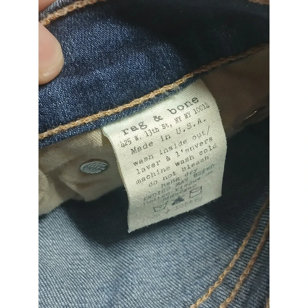 Rag & Bone‎ Skinny Jeans Womens Size 29 Blue Zip Fly USA Distressed Pants